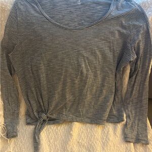 GAP Black and White Striped Long Sleeve Top